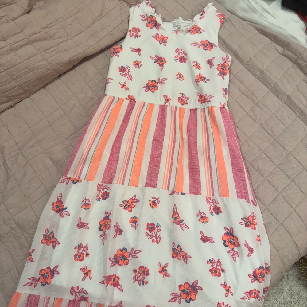 Floral and Striped Kids Dress